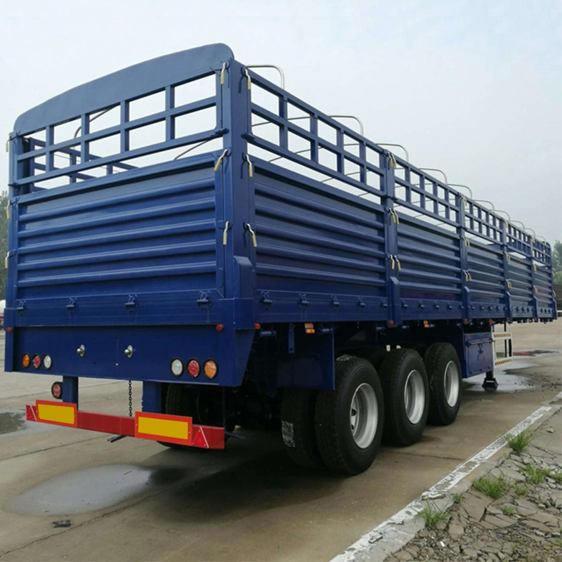 Neue 3 Achsen Cargo Transportzaun Semi Trailer 80tons mit Abnehmbare Zaunwand