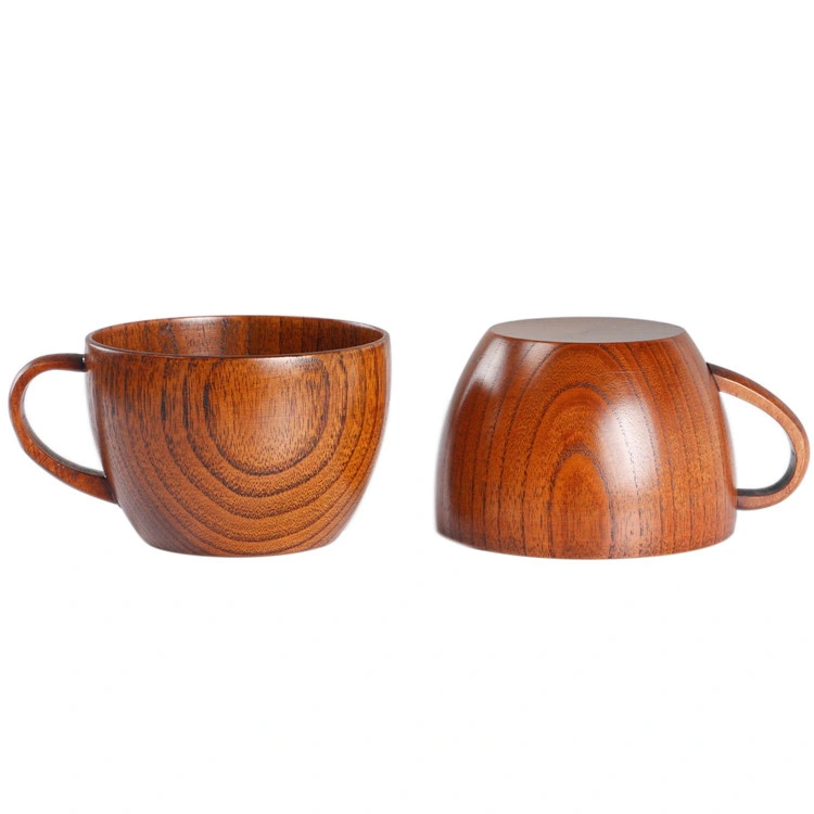 Wooden Coffee Cup Set with Coaster and Spoon Tea Mug