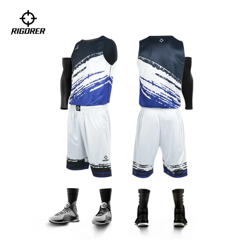 CE Rigorer Basketball Uniformen Männer Polyester Sportbekleidung Turnhalle weich Und leicht lässig