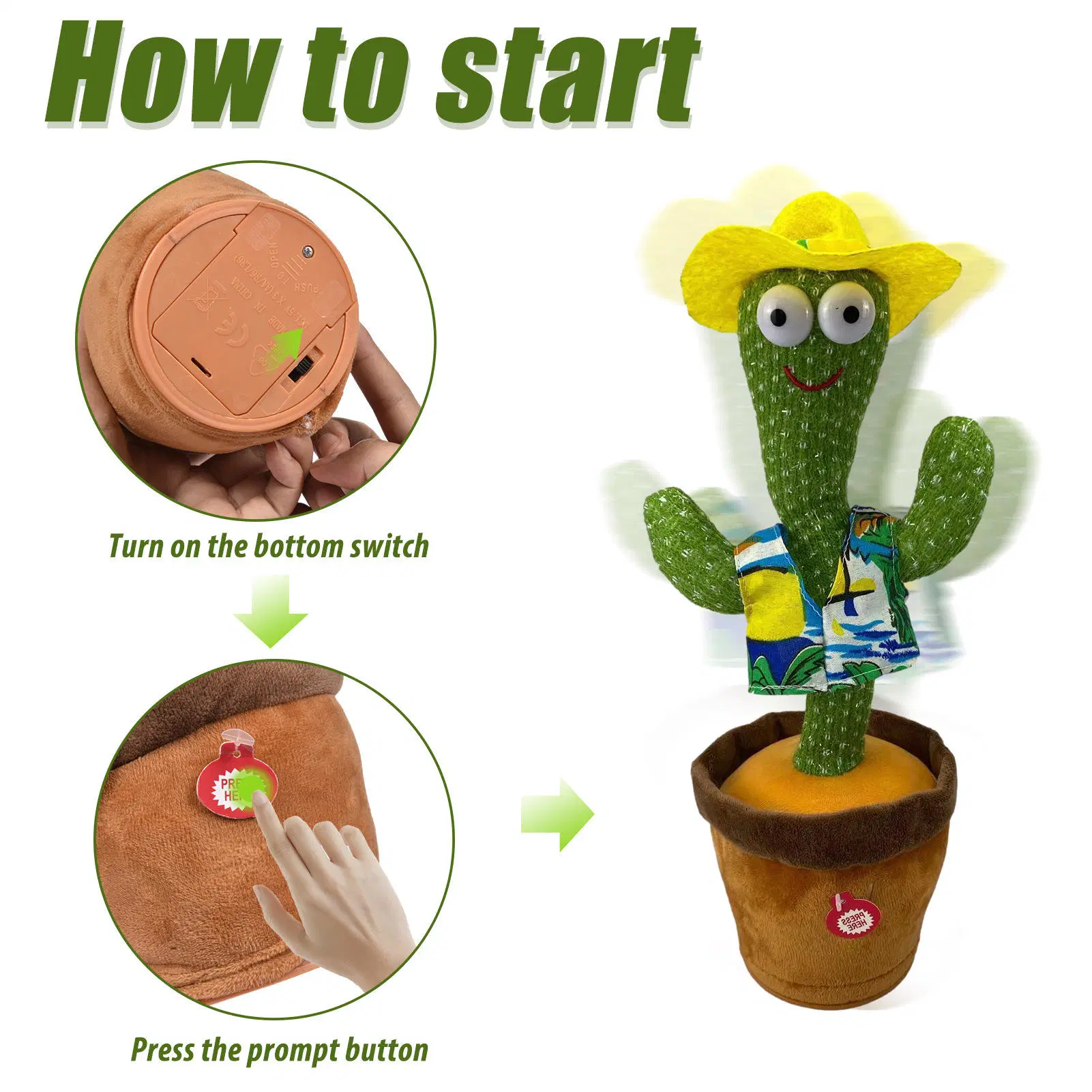 Hot Selling Talking Cactus Toy Electric Plush Toy Stuffed Toy Dancing Cactus