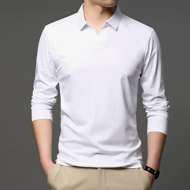 Custom Cotton Polo Shirt Men's Long-Sleeved Comfortable Brand Casual Wear Autumn