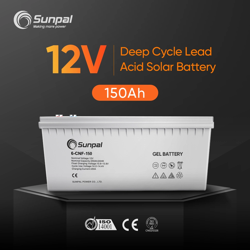 Sunpal Factory Precio al por mayor Deep Cycle 12V 200ah 100ah recargable Baterías de plomo ácido de almacenamiento batería de gel Solaire para energía solar Sistema