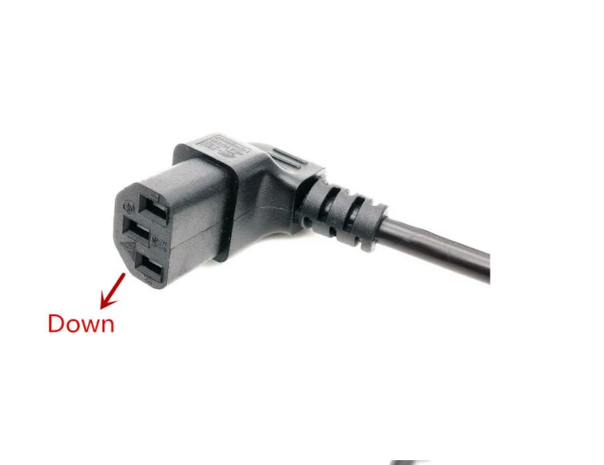 IEC 60320 C14 Male to C13 Female 90 Degrees up/Downc Computer Electric Wire Extension Power Cable Connector