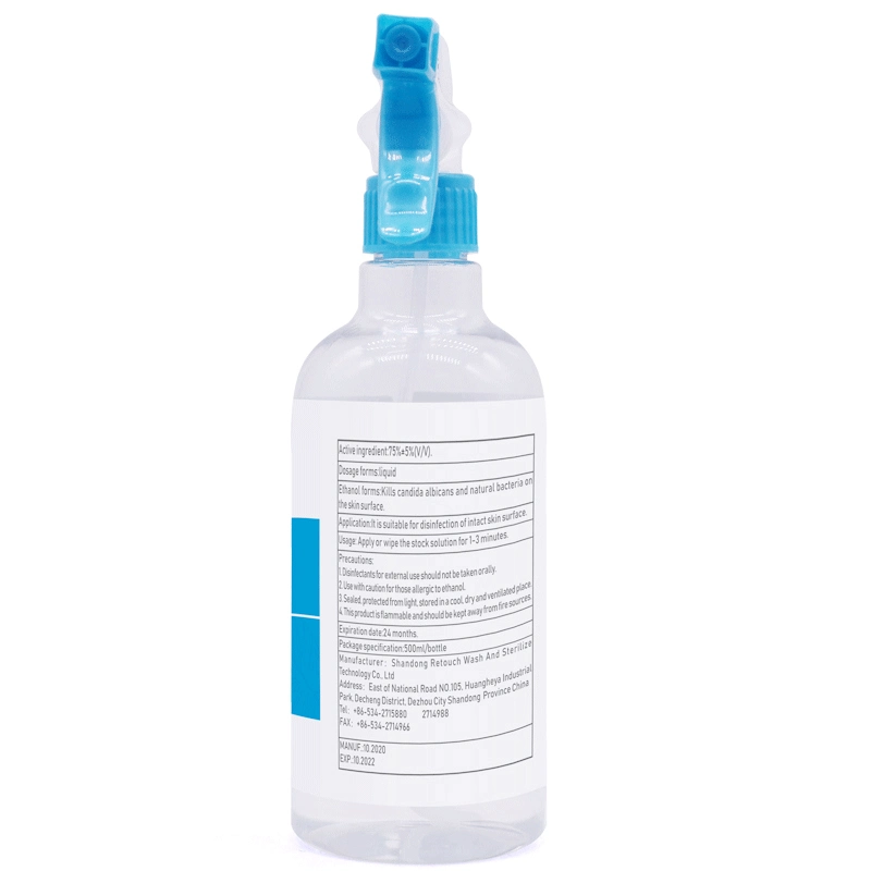 OEM Vente en gros alcool 75% germicide antibactérien Spray 500ml