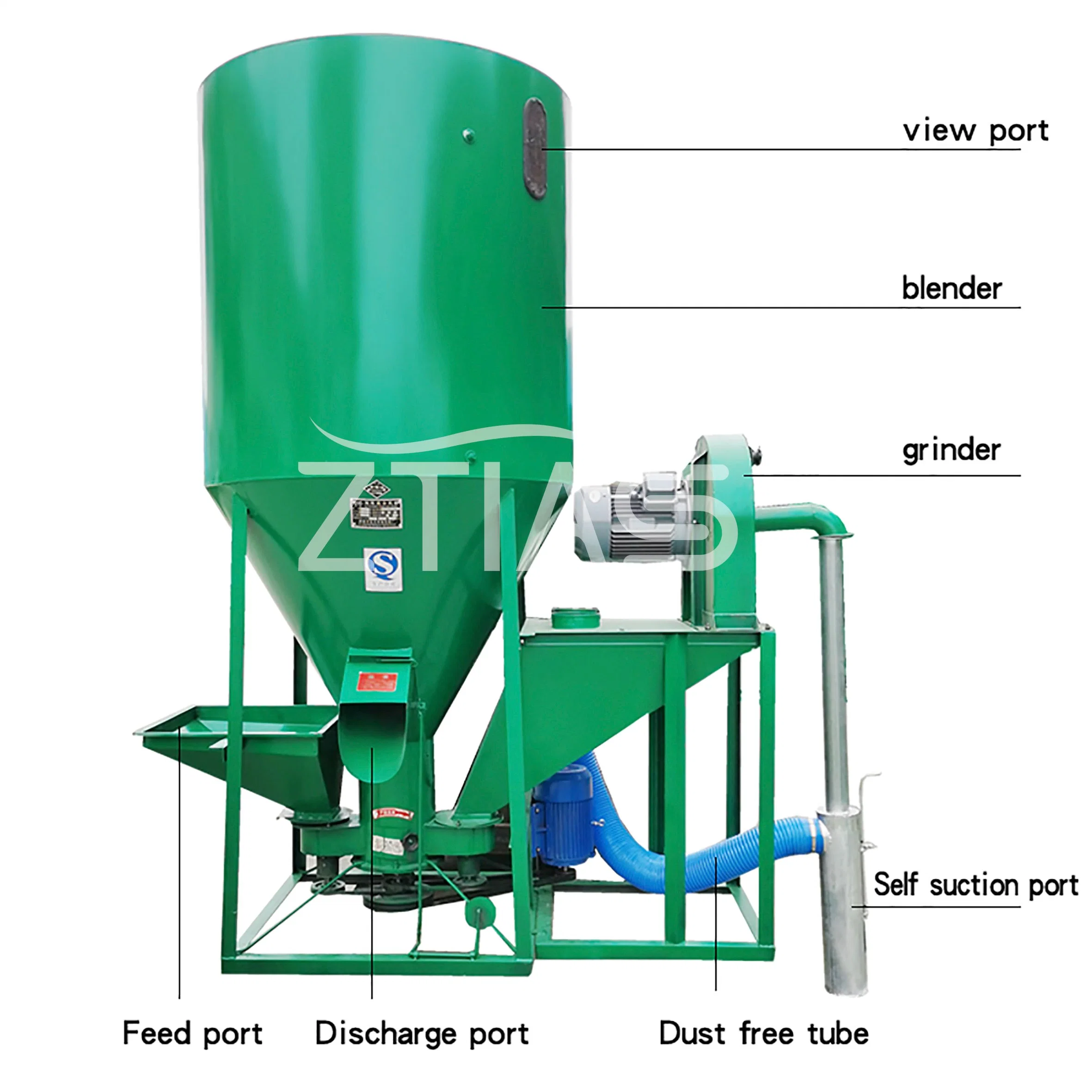 Vertical Feed Processing Equipment Peanut Plastic Granule Animal Feed Mixer Vertical Grain Mixer Machine