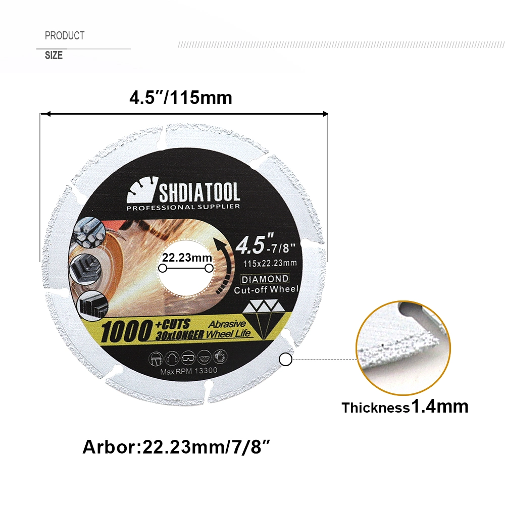 Vacuum Brazed Diamond Metal Cutting Disc Saw Blade