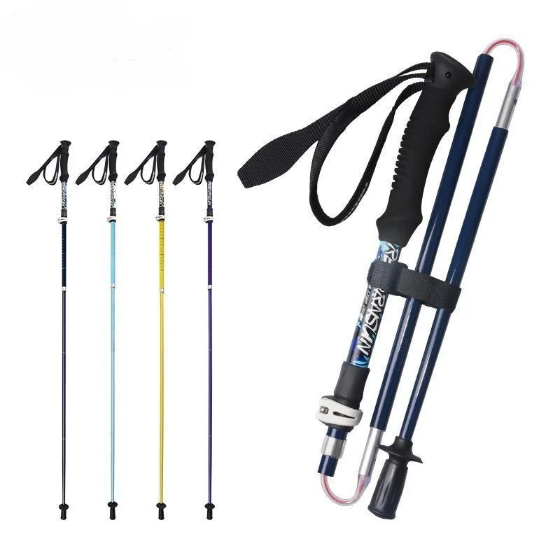 Camping Ski Tube Medical Walking Stick Foldable Factory Carbon Pole Portable Walking Hiking Stick