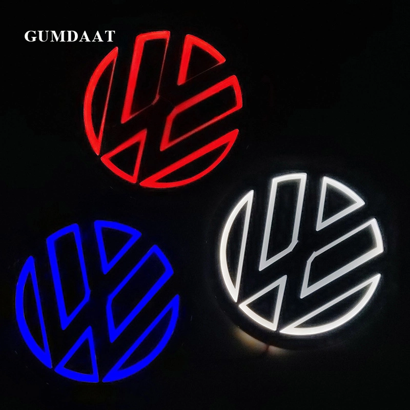 Car Front Center 3D LED Light Auto Rear Emblem Badge Decal for Volkswagen VW Passat Polo Vento Beetle