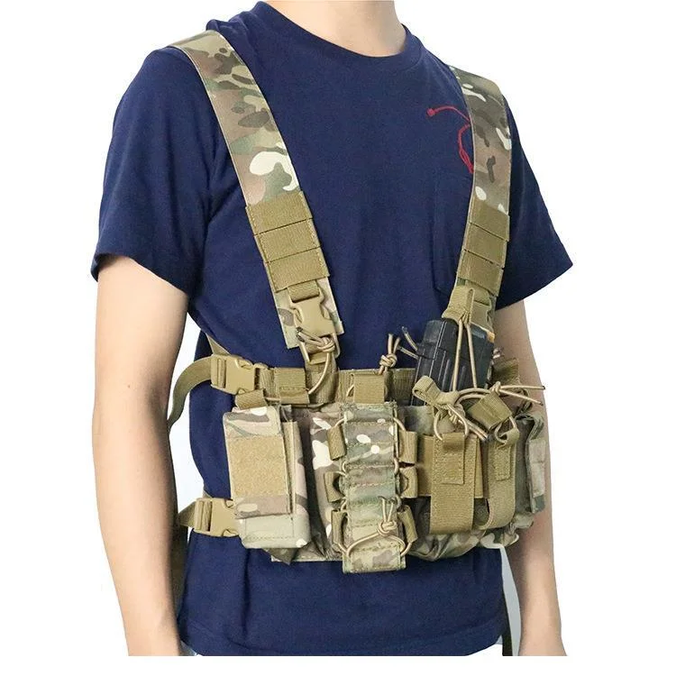 Custom Adjustable Molle Multicam Men Micro Oxford Polyester Vest Tactical Chest Rig Bag