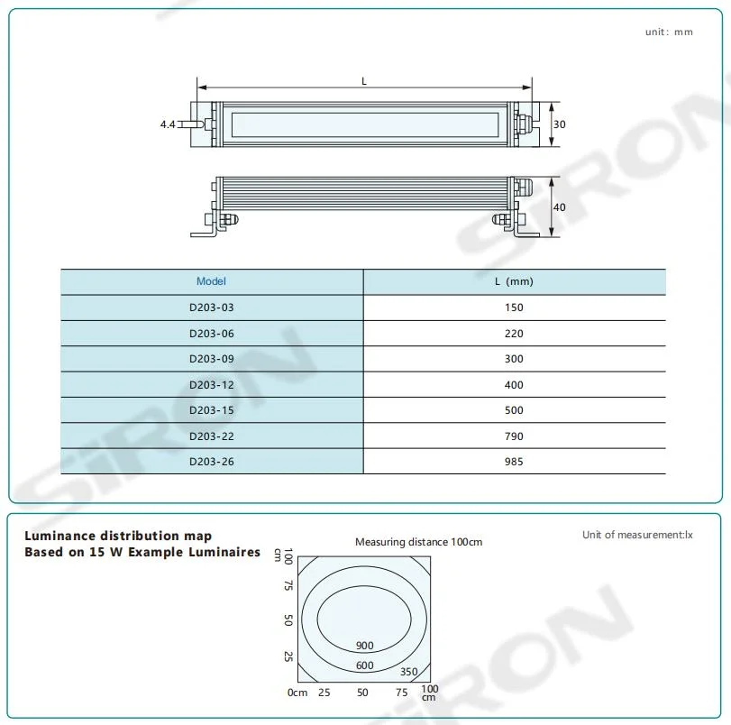 Lámpara de trabajo LED D203 de aluminio a prueba de explosión tubular SIRON IP67