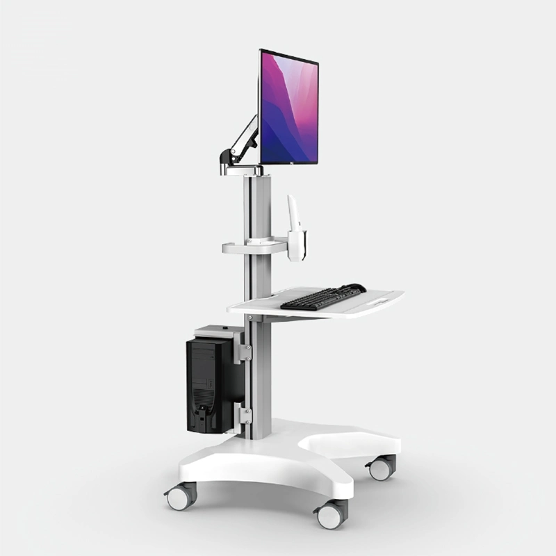 Medical Tablet Mobile Hospital Computer Ward Trolley Telemedicine Carts with Wheels