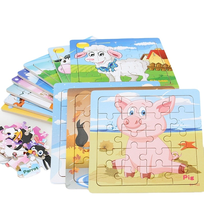 20 Pieces Wholesale/Supplier Customizing Educational Play Toy Kids Wooden Animal Jigsaw Puzzle