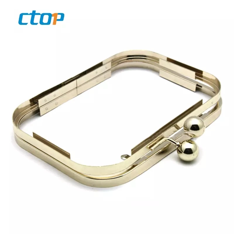 Light Gold Metal Purse Frame Hardware