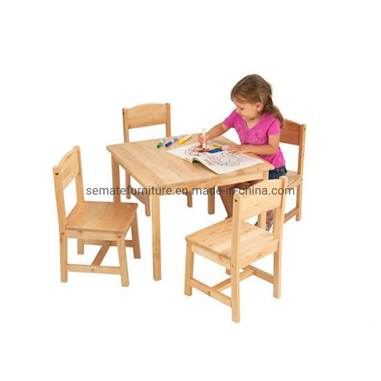 Factory Wholesale/Supplier Custom Kids Furniture Wooden Kids Play Learning Table and 2 Chairs Set