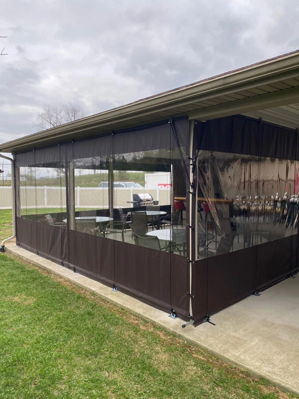 600 micrones de película de PVC transparente para las fachadas de terrazas y gabinetes de Patio comercial