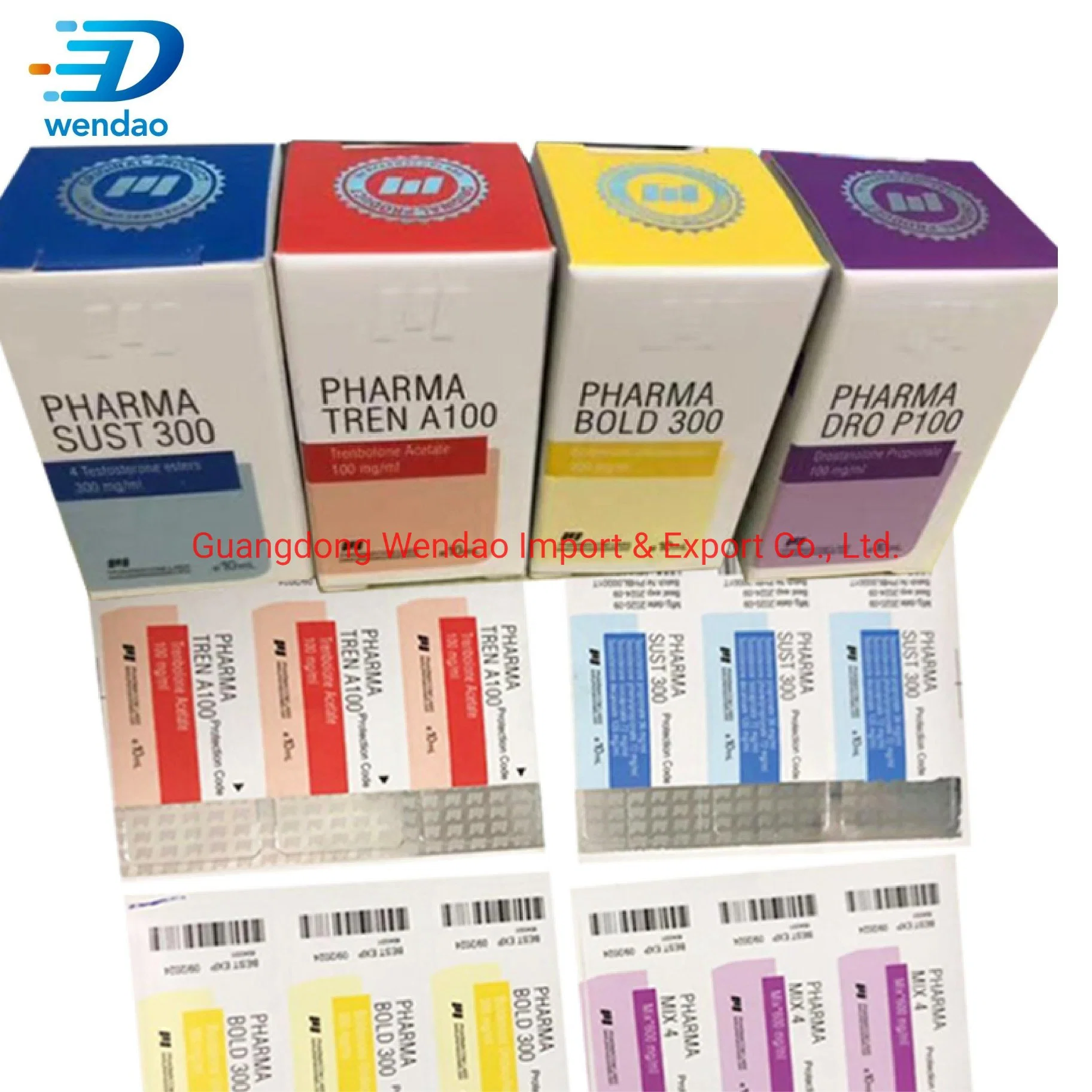 Lámina de estampado en caliente de impresión personalizada repujados Pharma Medical 10ml frasco y el cuadro de etiquetas