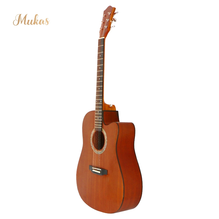 OEM Folk Guitar Okoume Neck Engineered Wood Fingerboard Natural Wood Color Cutway 41 Inch Acoustic Guitar Kit