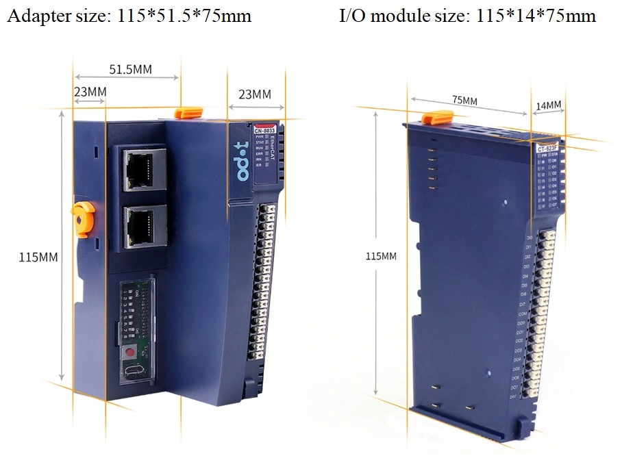 Alta velocidad -40-85 Grado de trabajo PLC CoDeSys Scada sistema esclavo Adquisición de datos Io Ethernet I/P remoto