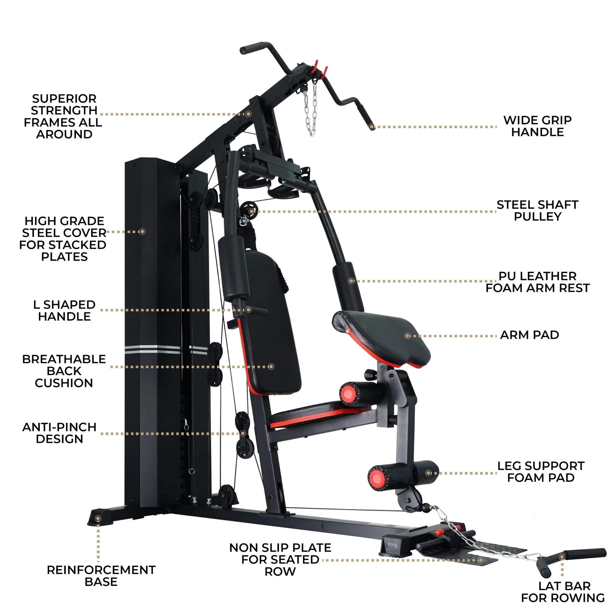 Équipement de gymnastique pour la musculation du corps, équipement de gymnastique à domicile, machine Smith commerciale multifonctionnelle.