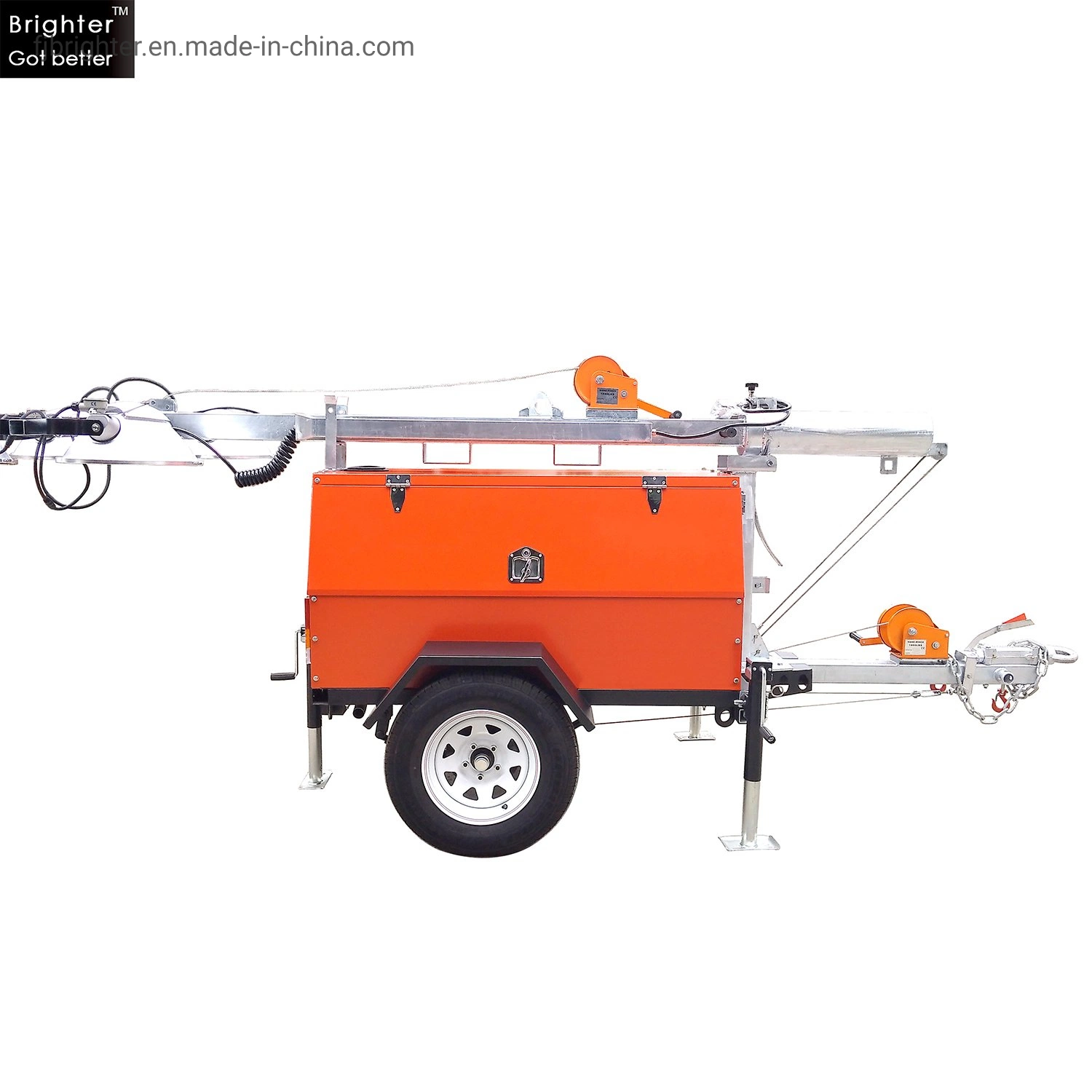 Trailer Compact Portable Mobile Tower Light with Diesel Generator for Emergency