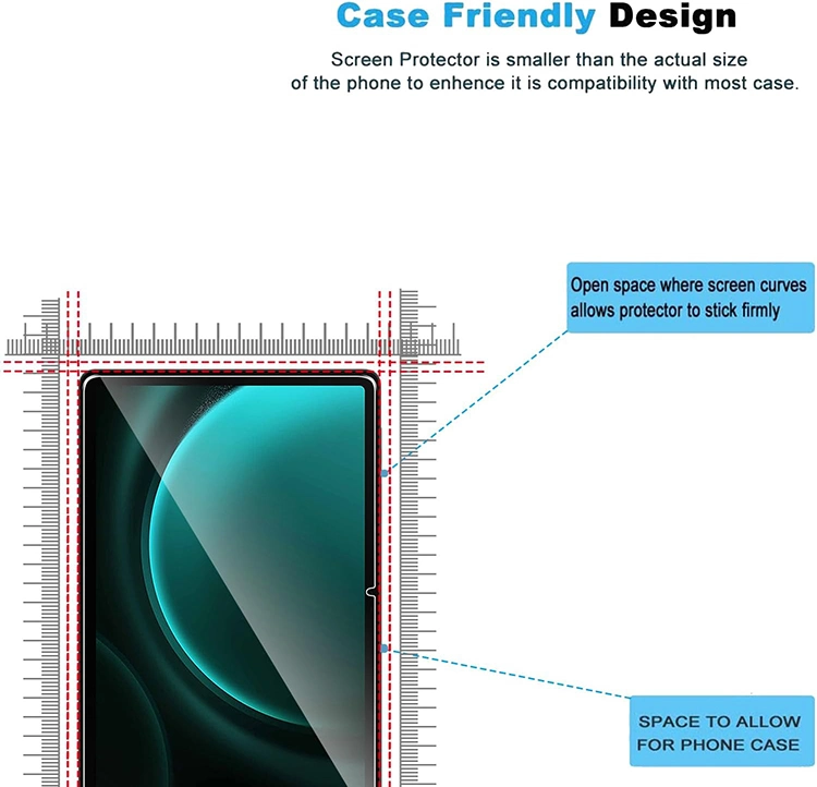 Protector de ecrã em vidro temperado HD transparente de alta qualidade para Samsung Galaxy Tab S9 Fe Plus 12.4 polegadas 2023