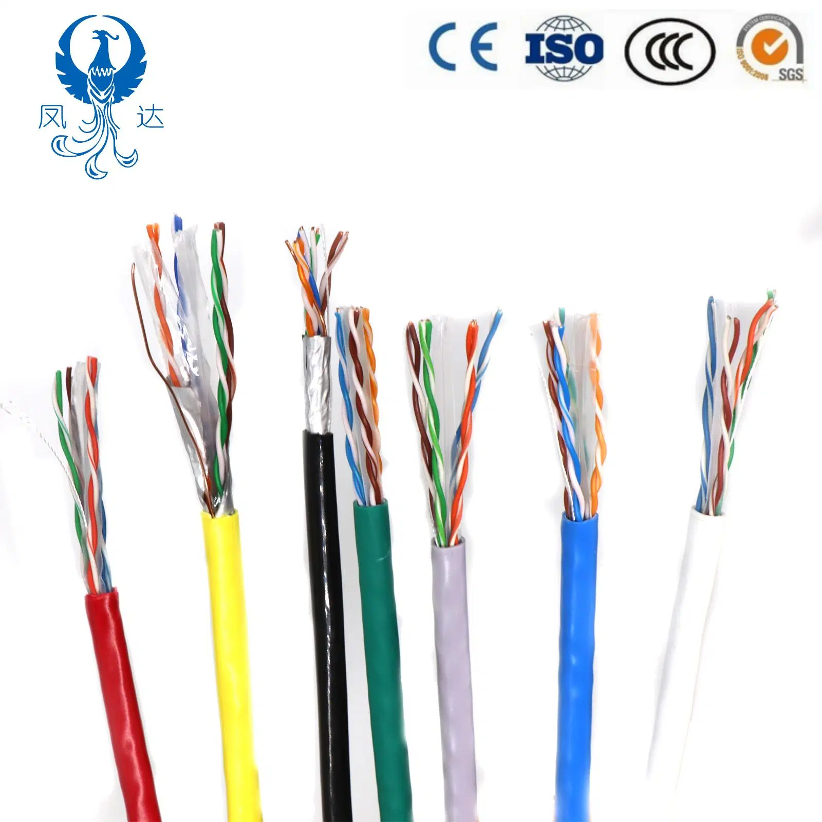 Certificados UTP Cat 5e FTP CAT6 CAT6SFTP un sólido cable 23AWG Poe LAN