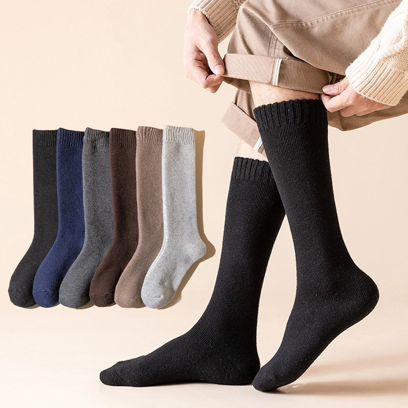 Women Men Thicken Business Winter Cashmere Warm Wool Dress Plaid Stockings