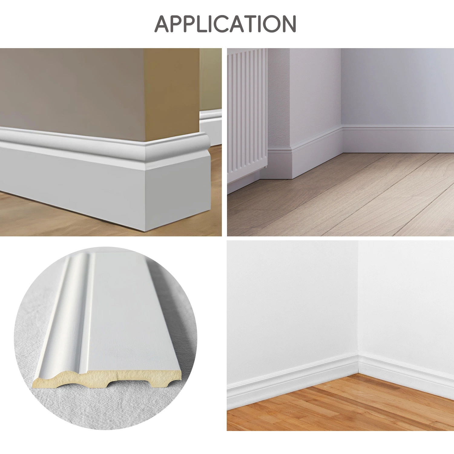 Auuan Nice Design Wooden Baseboard Plastic Baseboard Foam Molding