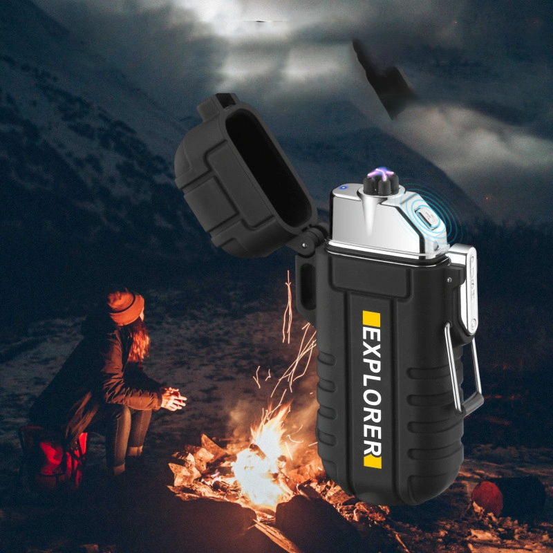 Customized Outdoor Windproof Waterproof Electric USB Dual Arc Lighter