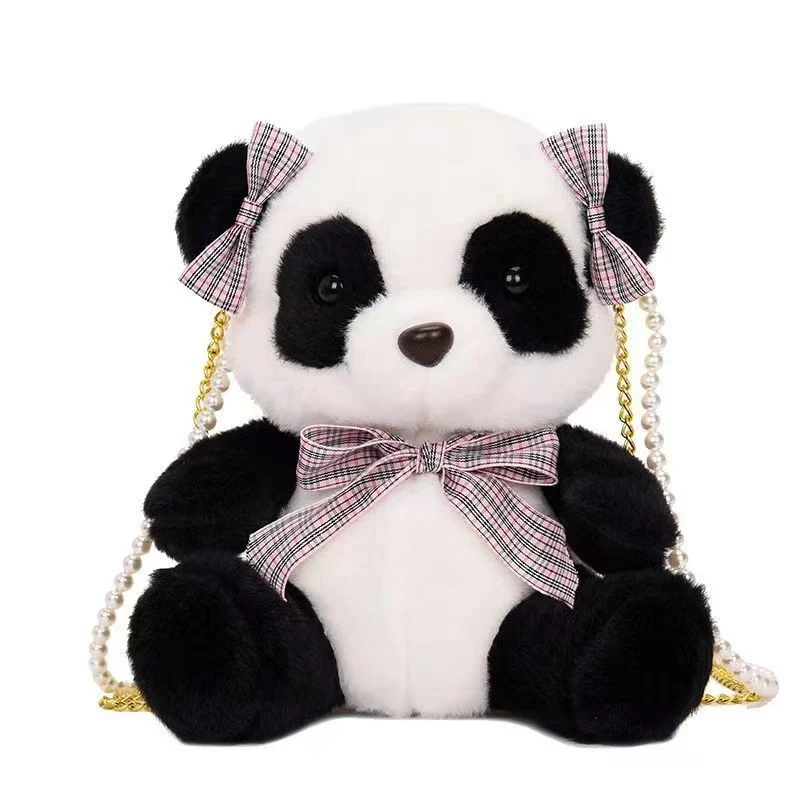 Lolita Panda حقيبة فاخرة لعبة اللؤلؤ لطيف الفتيات لطيف الكتف حقيبة كارتون دوليل حقيبة كروسبودي حقيبة هدية