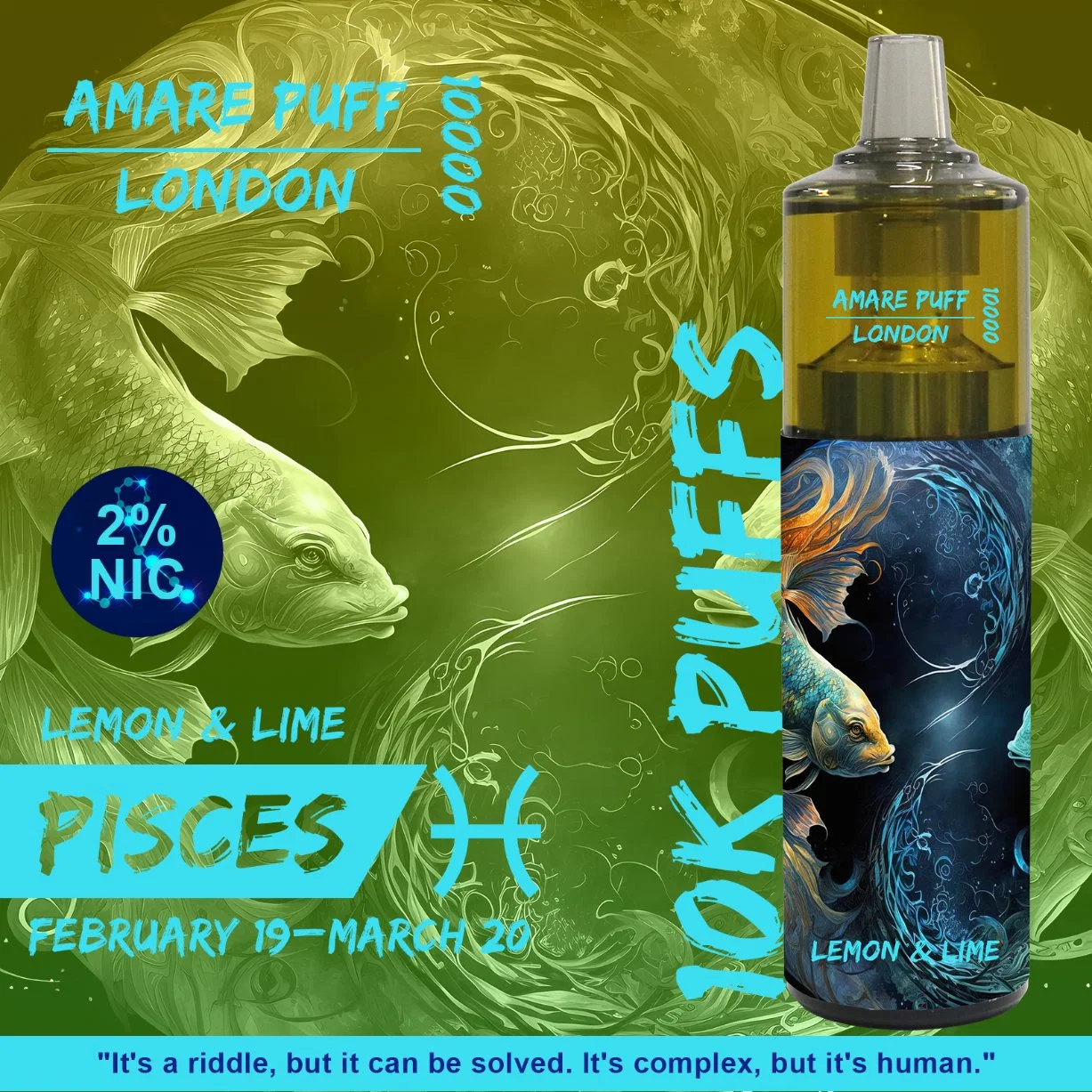 Amare Puff London 10K Puffs E Cigarette VAPE Wicth Display Cristal Waka poco 10000 Puff