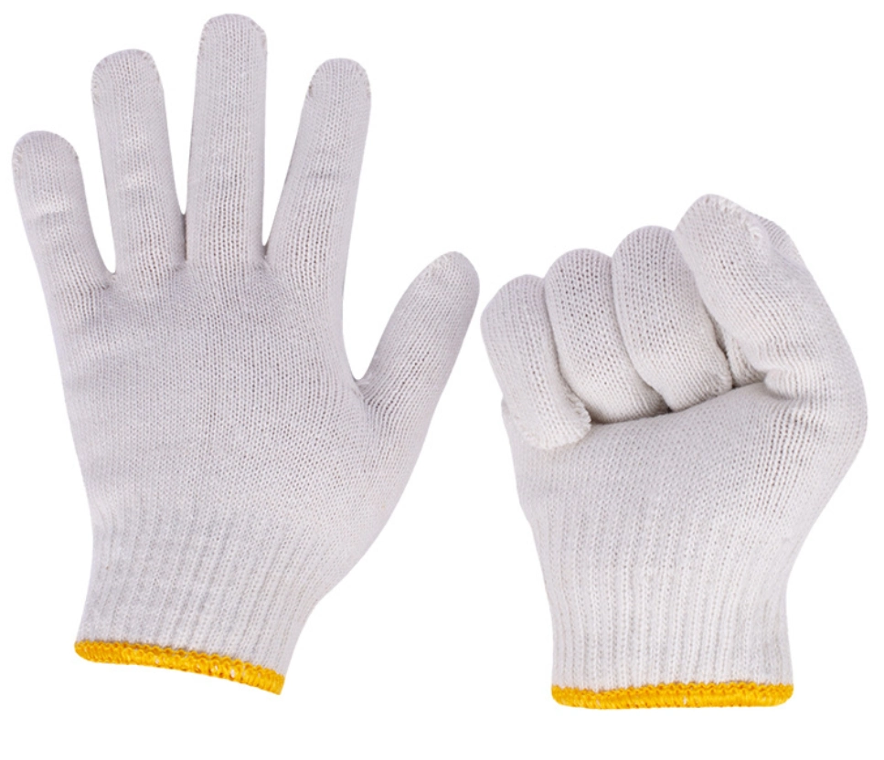 10 Gauges Bleach White Cotton Gloves Cotton Work Gloves Plain Gloves PPE Safety Equipment