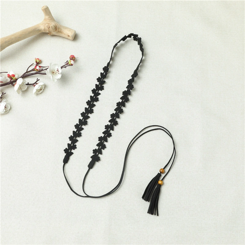 Retro Fashion Belt for Women Lady with Wax String and Glass Bugles, Resin Beads Bl-2014