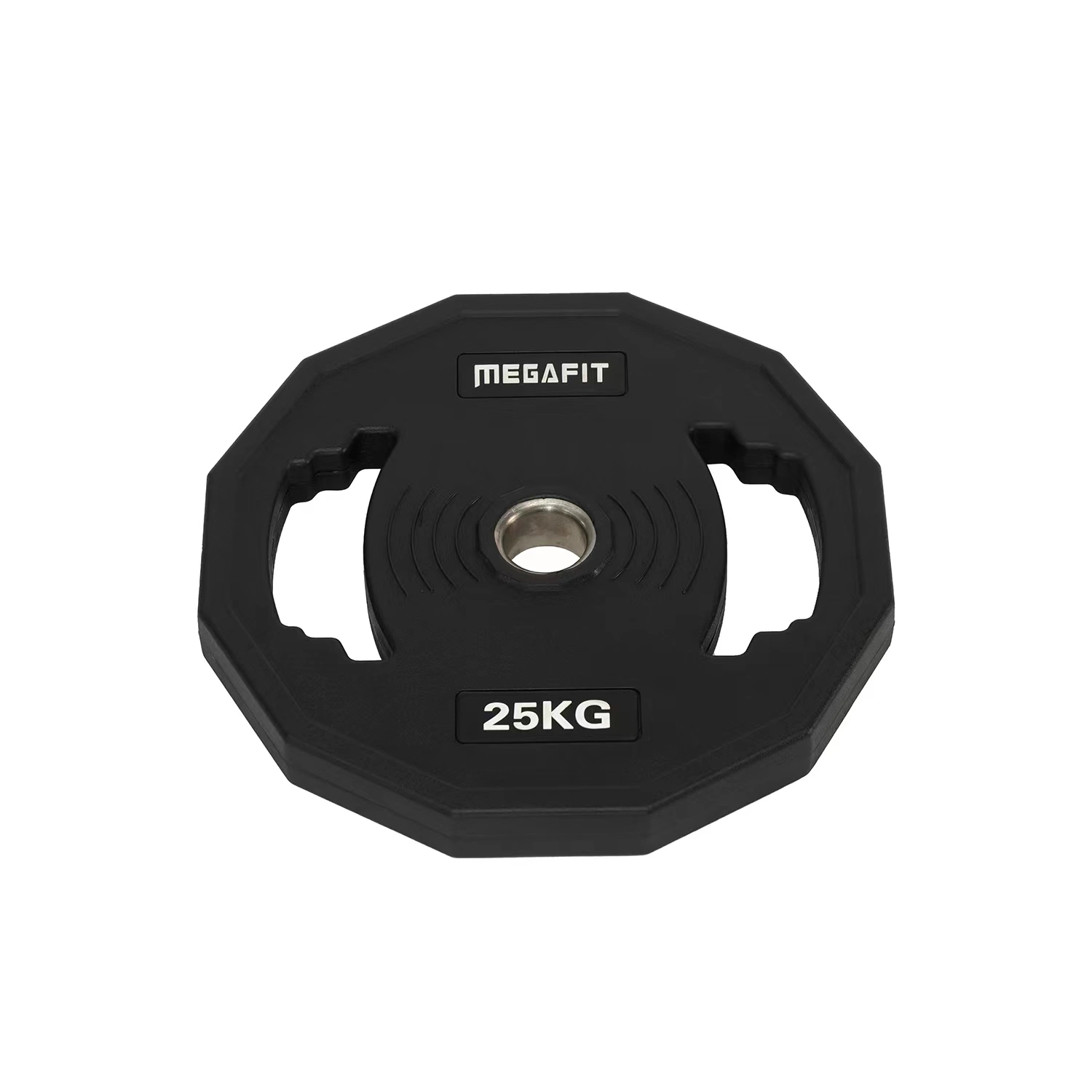 Commercial Use PU Urethane Weightlifting Barbell Plate Black Rubber Coated Weight Plates