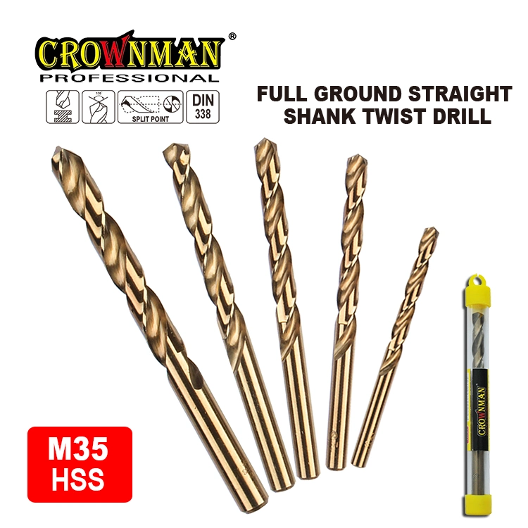 Crownman Power Tool Accessories, M35 HSS Full Ground Straight Shank Twist Drill Bit