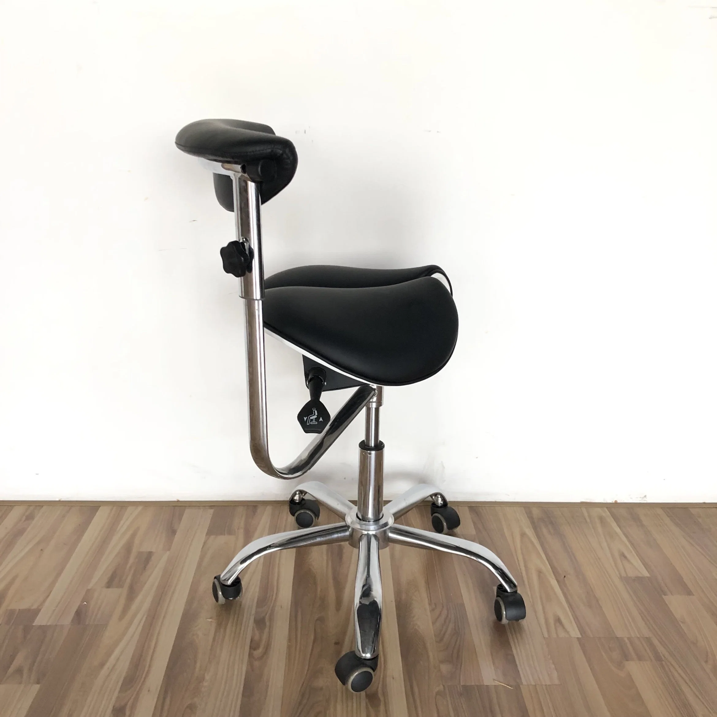 Swivel Adjustable Hospital Metal Dental Lab Chair with Armrest