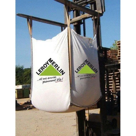 Polypropylène blanc tissé 1 tonne 1000kg Grand conteneur en vrac FIBC Sac pour poisson-poulet à la pierre de sable aliment pour bétail chimique Industrie Agriculture maïs-grain