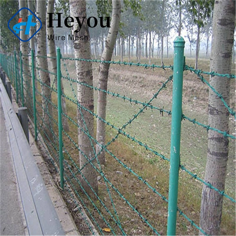 High Tensile Powder Coating Popular PVC Coated Barbed Wire 4 Strands Steel 15mm