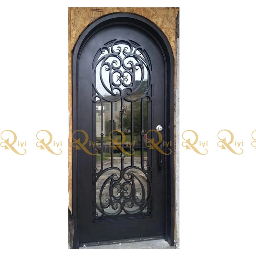 Decorative Interior Vine Cellar Door, Single Eyebrow Forged Iron Door