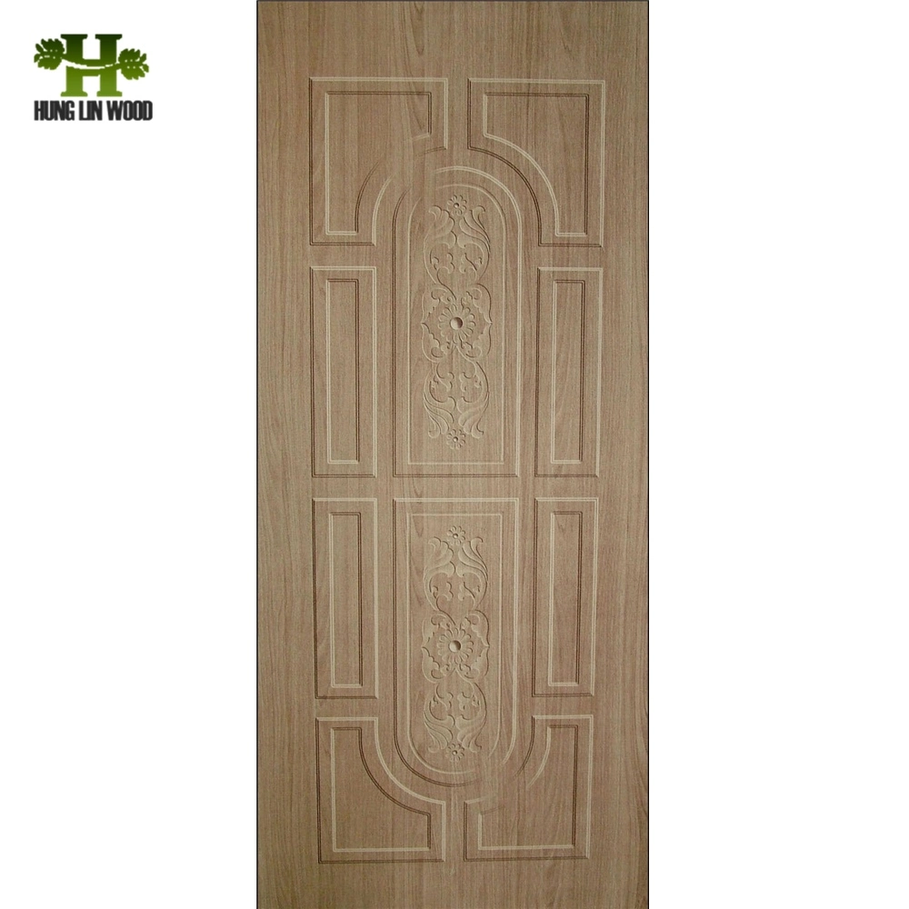 3mm Natural Wood Veneer/Melamine Moulded HDF Door Skin