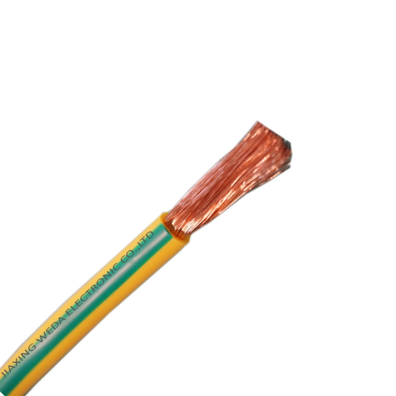 Solid Stranded Copper Single Core PVC Insulation Yellow Green Ground Earth Electric Wire Cable 1.0mm 1.5mm 2.5mm 4.0mm 6.0mm