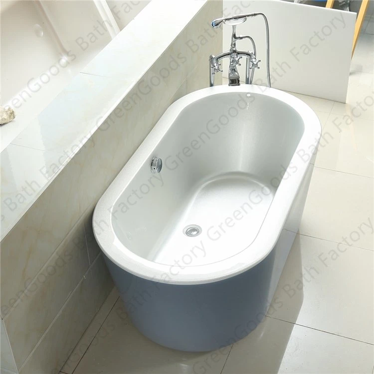 Venta caliente barata 1600 mm de acrílico gris independiente Oval bañera perfecta