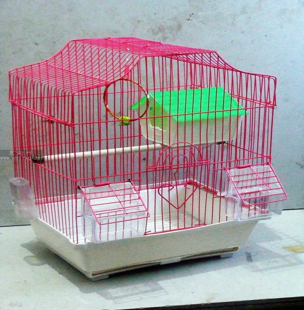 Detachable Electroplating Stainless Steel Large Bird Cages with Stand for Parrots