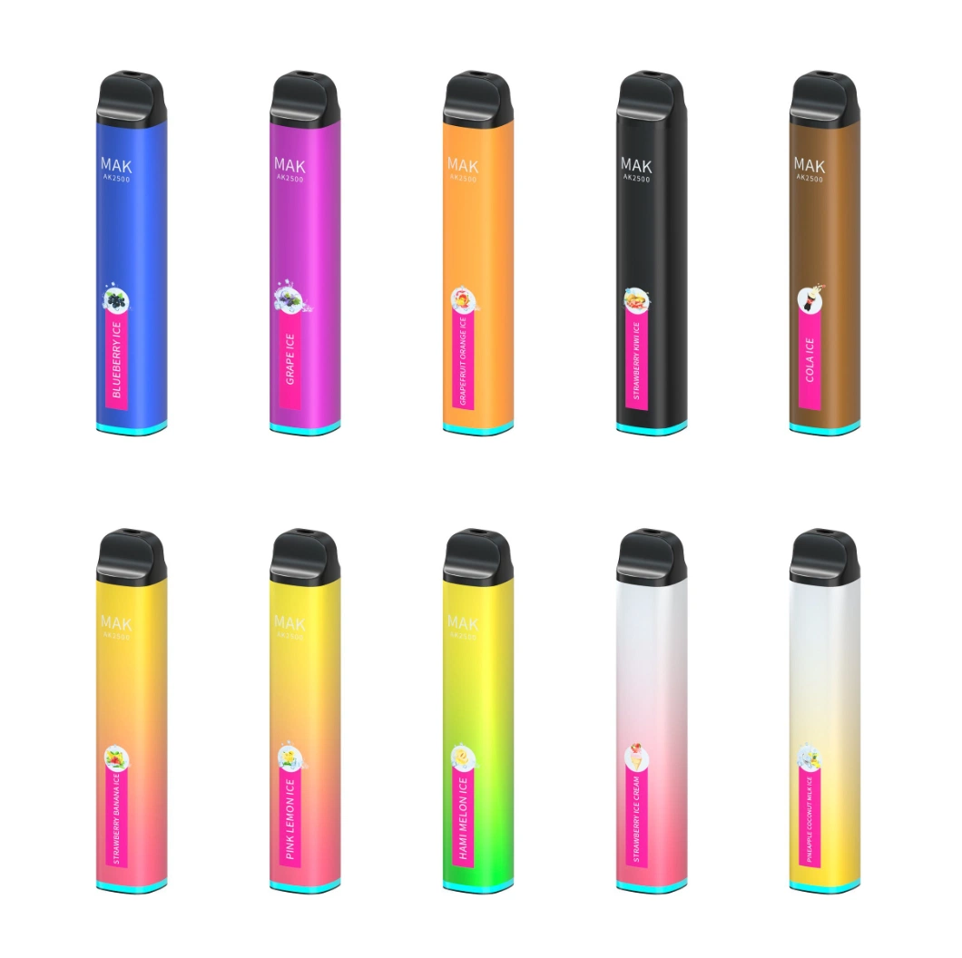 2023 Je joue Mak 2500 Puffs Bar Vape Pod 5% Vape jetable chargeur de hookah MAK E.