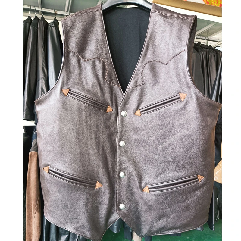 Real Leather Jackets Factory Blazer Coats PU Cowhide Vest Apparel