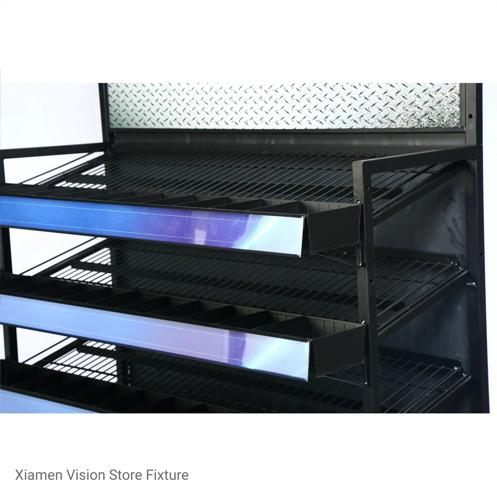 Factory Customized Display Rack with Wire Shelf Divided Storage Tray Store Fixture