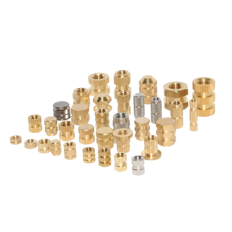 M2 M3 M4 M5 M6 M8 Knurled Plastic Brass Insert Nut Brass Mold-in Blind Threaded Inserts