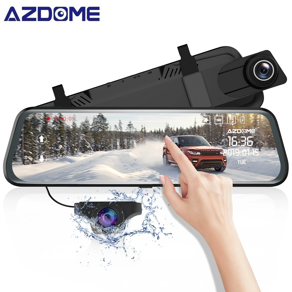 Azdome 9.66 بوصة صندوق أسود للسيارة 1080p+ Mirror Dashcam DVR للبيع