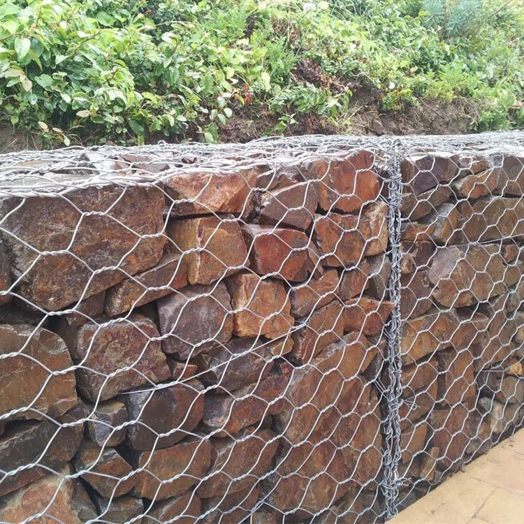 Rolos de Gabion hexagonais em malha de arame para proteção contra o rio