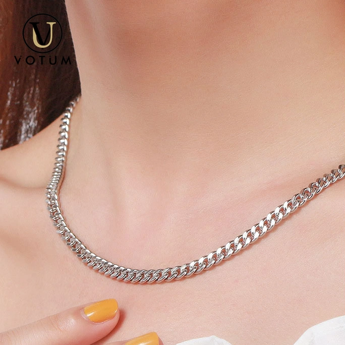 Votum OEM Wholesale S925 Sterling Silver Hiphop Cuban Chain collier Bijoux unisexe